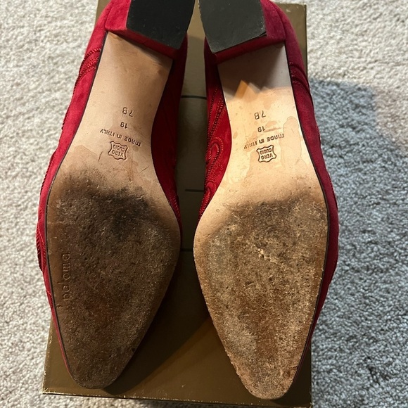 Stunning red suede and embroidered women’s shoes made in Italy by Paloma size 7 - Picture 9 of 9